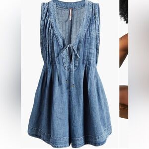 Free People Webster Denim Romper